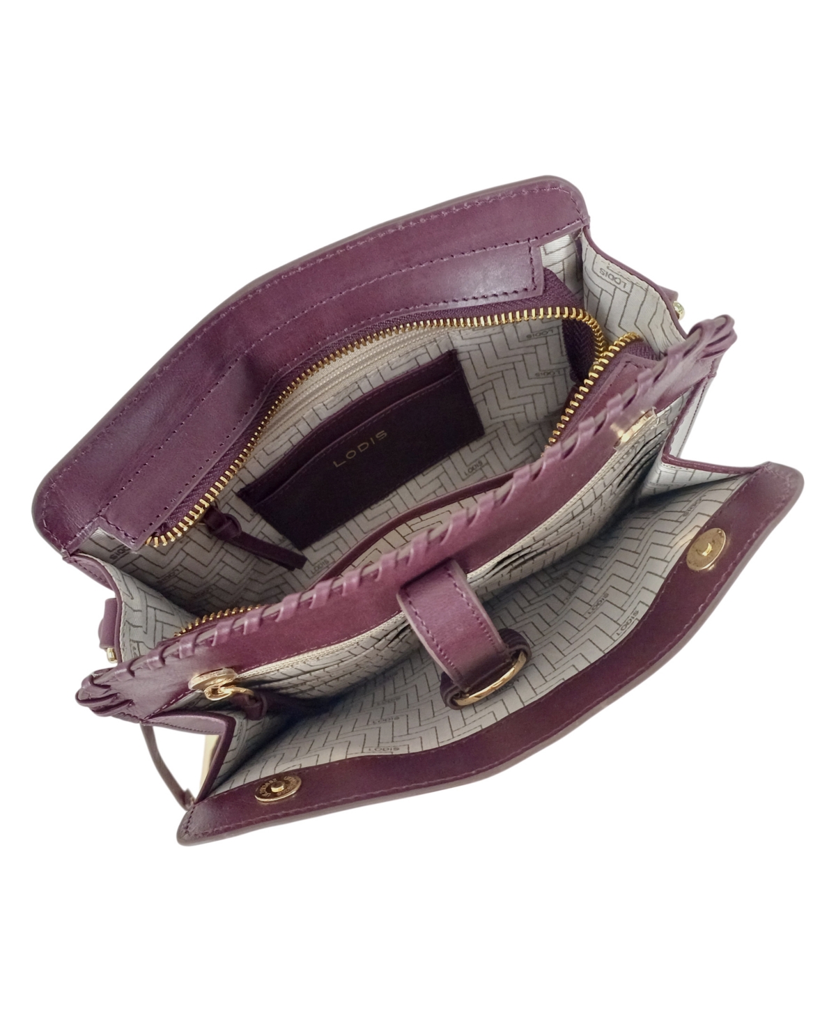 Lodis Benatar Small Crossbody Bag In Burgundy