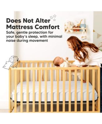 2-Pack Protect+ Waterproof Crib Mattress Protector Covers, Quin Quilted Cotton Baby Mattress Topper, Toddler Crib Sheets