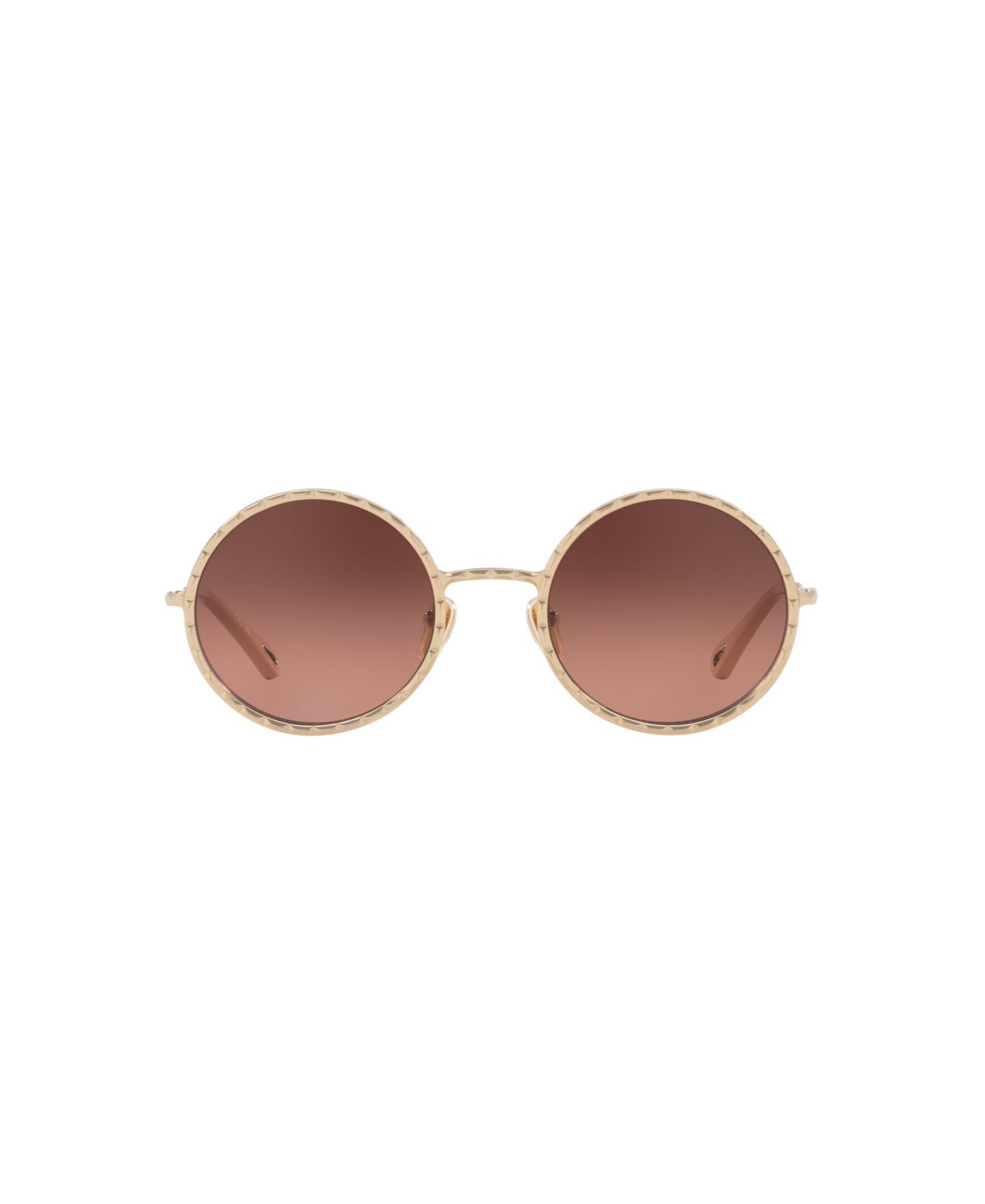 Женские солнцезащитные очки Chloe Round Etched Metal Sunglasses, CH0230S, цвет: Золотой — фото 2