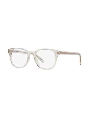 Saint Laurent Unisex Round Plastic Sl 523 Eyeglasses - Brown Clear