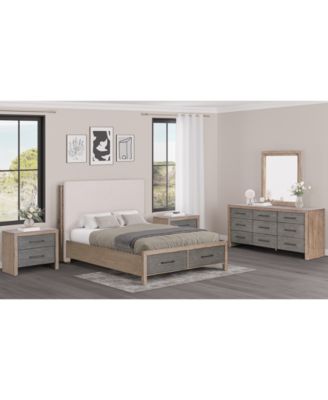 Portmore 3pc California King Storage Set (Upholstered Bed, Dresser & 2-Drawer Nightstand with soft close drawers), Created for Macy's