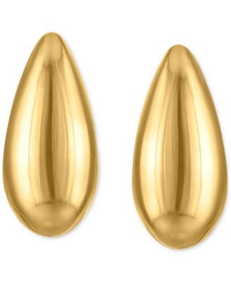 Polished Curved Teardrop Stud Earrings in 10k Gold