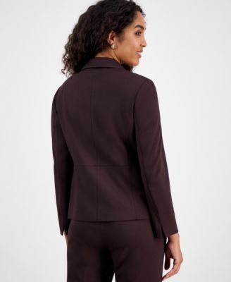 Compression One-Button Long-Sleeve Jacket, Regular & Petite