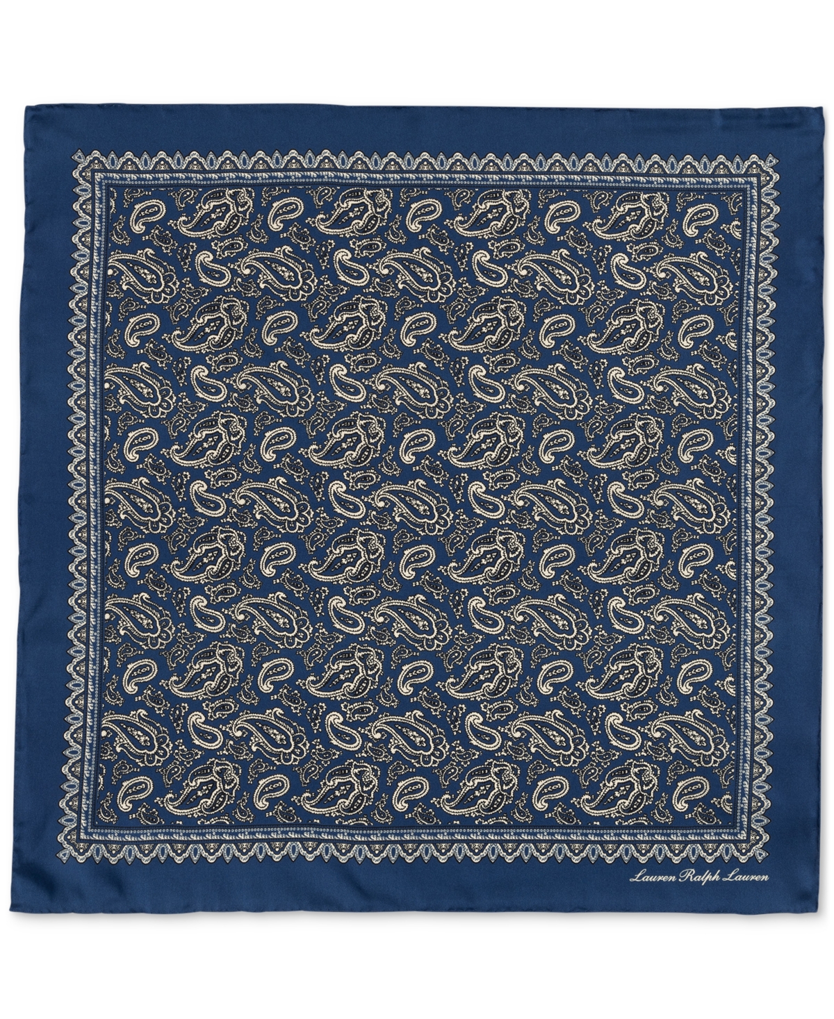Ralph Lauren Fall Paisley Silk Bandana Scarf In Blue