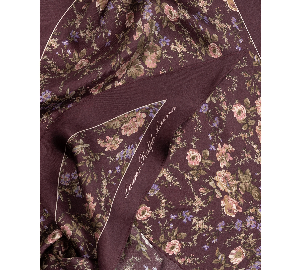Ralph Lauren Floral Large Diamond Silk Scarf In Multi