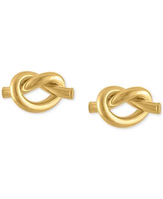 Polished Love Knot Stud Earrings in 10k Gold