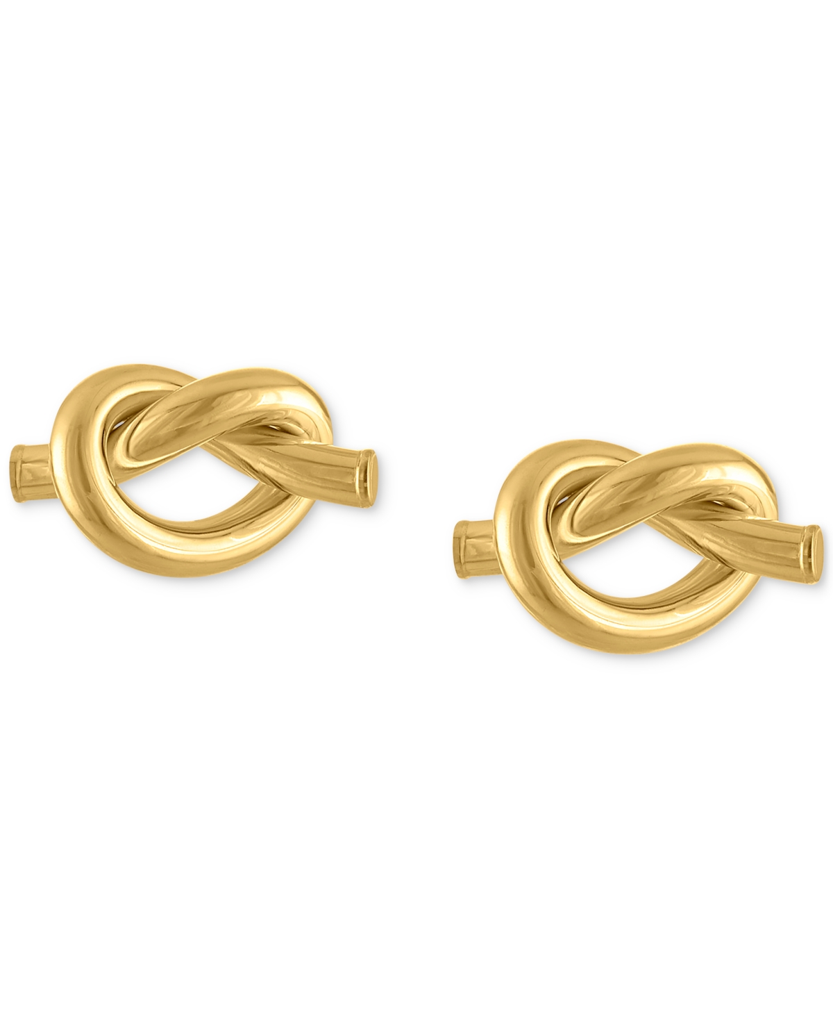 Macy's Polished Love Knot Stud Earrings In 10k Gold In Gold