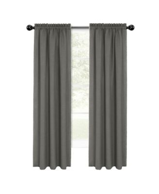 2 Piece Hamptons Coastal Living Textured Semi Sheer Rod Pocket Curtain Panels - 84 in. Long