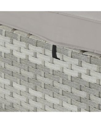 Outdoor Chaise Lounge Chair Set of 2 PE Rattan Recliners with Adjustable Backrest Cushion Table for Poolside Backyard