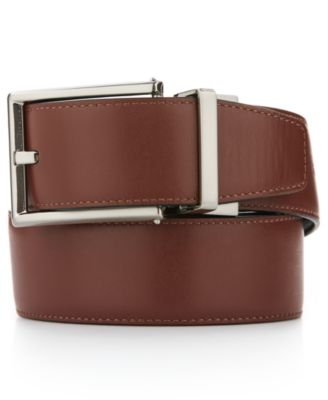 Men's Safiano Reversible Textured Nickel Buckle Dress Belt