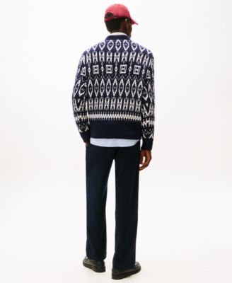 Men's Fair Isle Wool-Blend Crewneck Long Sleeve Sweater
