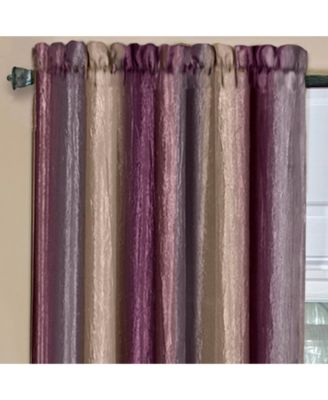 Ombre Crushed Satin Sheer Single Window Curtains & Valances - 50 in. W x 63 in. L, Earth