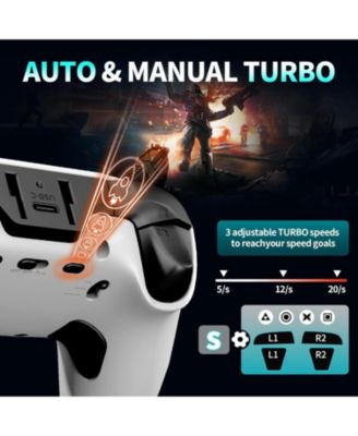 Wireless 5th Gen Elite PS4 Controller, 1200mAh Battery, Dual Motors, 6-Axis Gyro, 3.5mm Audio Jack, Turbo Mode, Compatible with PS4/PC