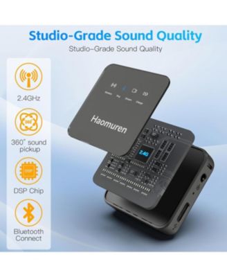 Wireless Lavalier Mic 2-Pack, Bluetooth Lapel Mic for iPhone, Android, Camera, iPad, Tablet, PC, Noise Cancel, Echo, for Video Recording