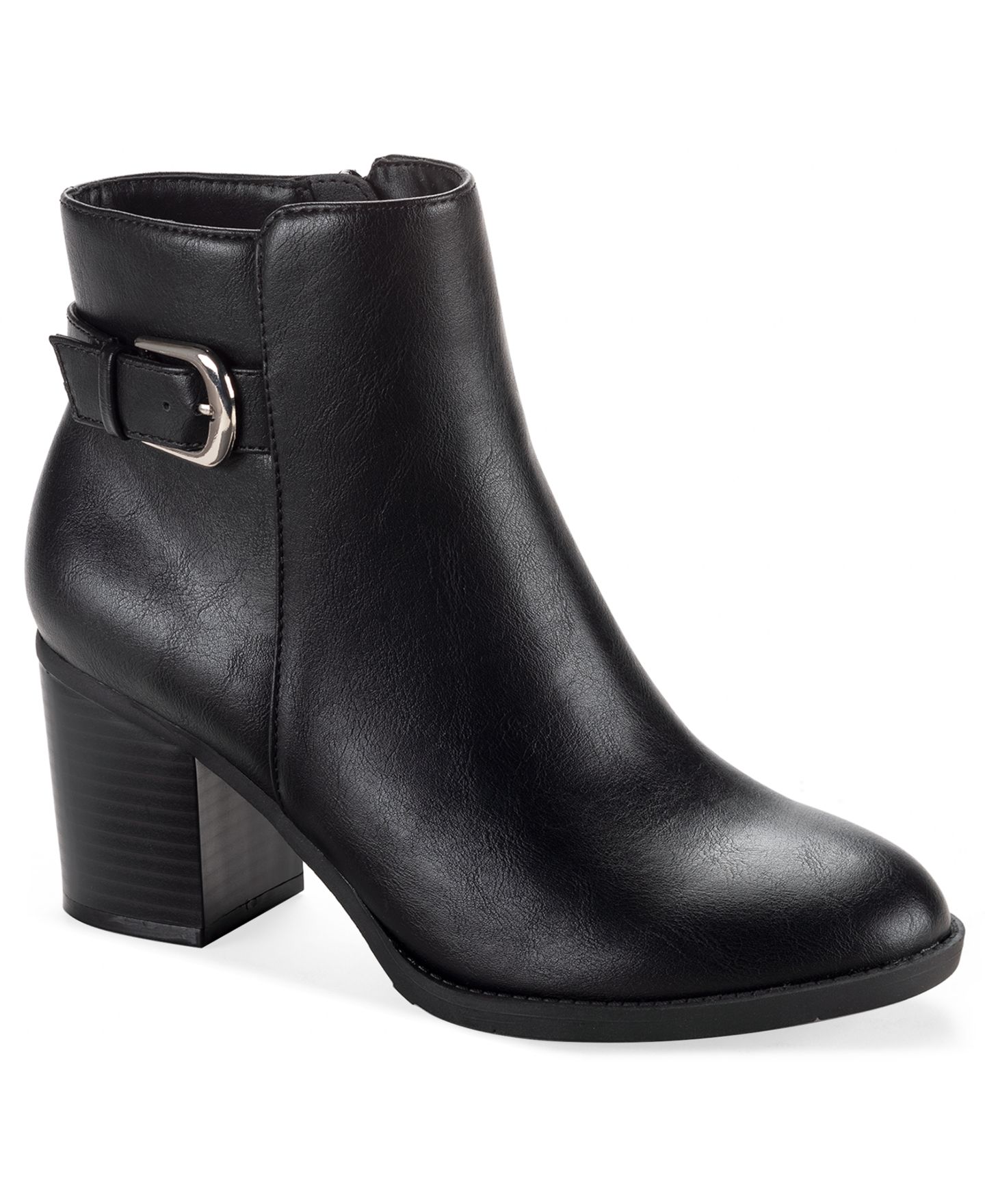 Женские ботинки Style & Co Harlemm Buckle Booties, цвет: Чёрный гладкий — фото 1