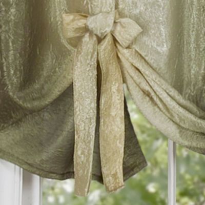 Ombre Crushed Satin Sheer Single Window Curtains & Valances - 50 in. W x 63 in. L Single Tie Up Shade