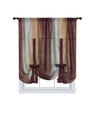 Ombre Crushed Satin Sheer Single Tie Up Shade, 50" W x 63" L