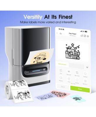 POLONO Label Maker Machine with Tape, PM220-A Bluethooth Label Printer, 2 Inch Portable Thermal Printer for Small Business, Address, Logo, Clothing, Sticker Printer for Phones & PC