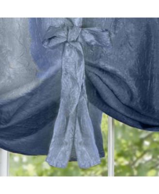 Ombre Crushed Satin Sheer Single Window Curtains & Valances - 50 in. W x 63 in. L Single Tie Up Shade