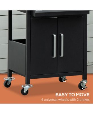 3 Burner Gas Grill w/ Wheels, Storage Shelves, Thermometer,