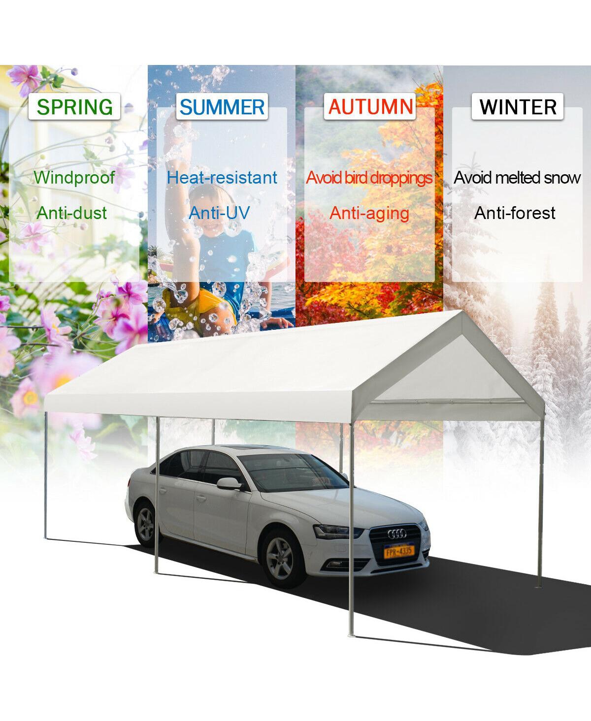 Gymax Steel Frame Party Tent Canopy Shelter Portable Car Carport Garage Cover