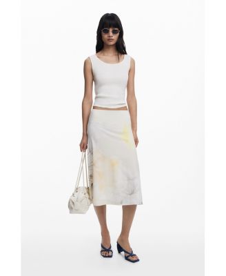 Women's Midi skirt with elastic waistband