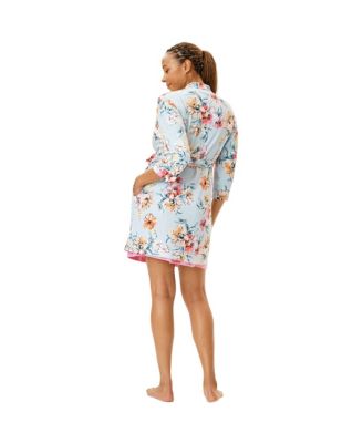 Maternity Motherhood Robe and Nursing Chemise Sleep Set with Baby Swaddle