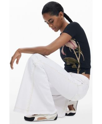 Women's Flared embroidered jeans