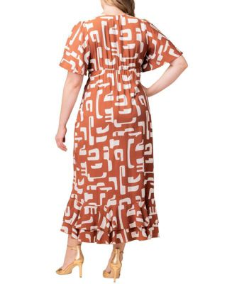 Plus Size Alexandra Ruffle Faux Wrap Gown