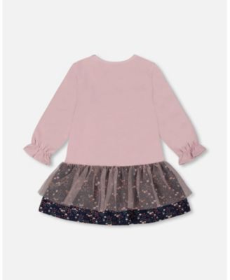 Girl Bi-Material Dress Dusty Pink - Toddler|Child