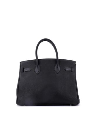 Pre-Owned Hermes Birkin 30 Handbag Blue Togo with Palladium Hardware