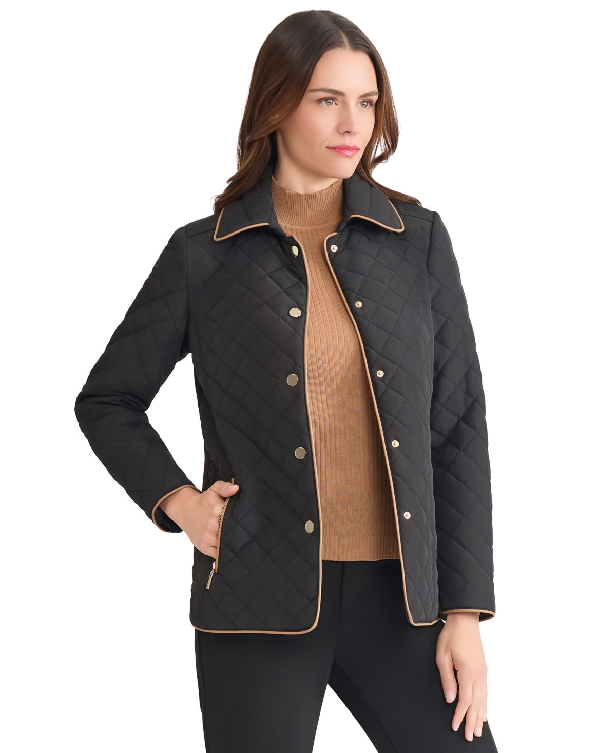 Jones New York Quilted Jacket In Black