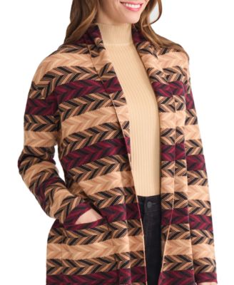 Petite Chevron Belted Cardigan Sweater