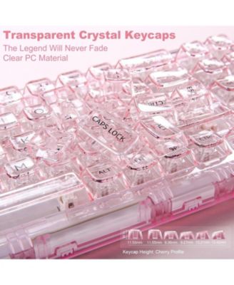 X71 Wireless Hot Swappable Transparent Mechanical Keyboard, 68% Layout, BT5.0/2.4G/USB-C Gasket Mount Wireless RGB Backlit for Windows/Mac