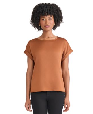 Jones New York - Women's Side-Button Cuffed-Sleeve Blouse