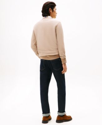 Men's Crewneck Two-Tone Pima Cotton Cashmere Sweater