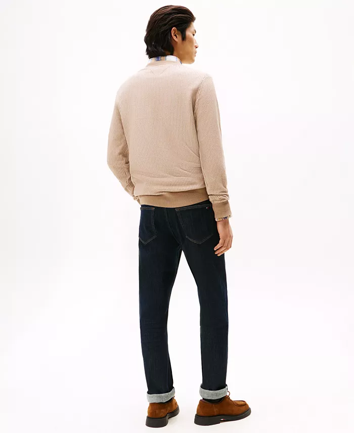 Men's Crewneck Two-Tone Pima Cotton Cashmere Sweater - thumbnail 2