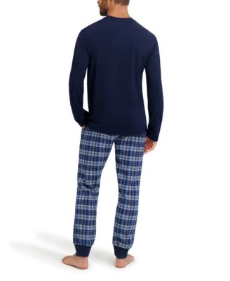 Men's Long Sleeve Crew Flannel Sleep Set