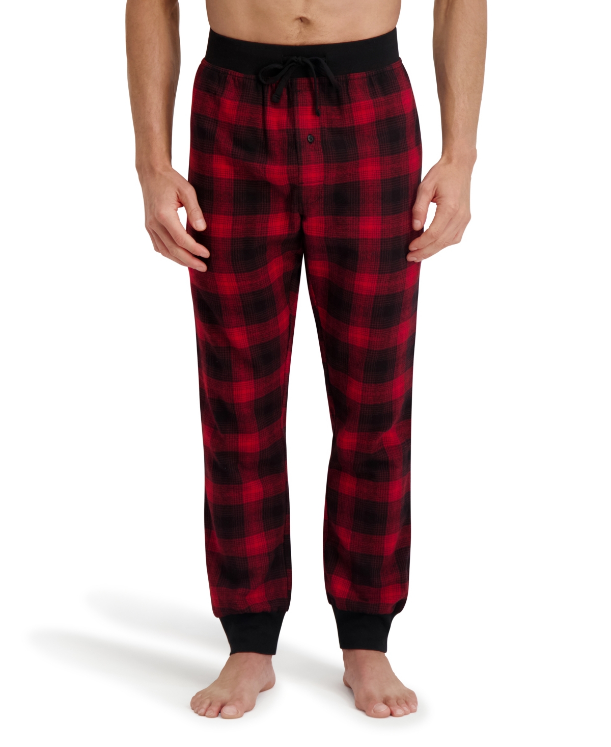 Hanes Men's Long Sleeve Crew Flannel Sleep Set