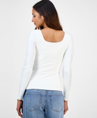 Women's Scoop-Neck Second-Skin Long-Sleeve Top, Macy's Exclusive 