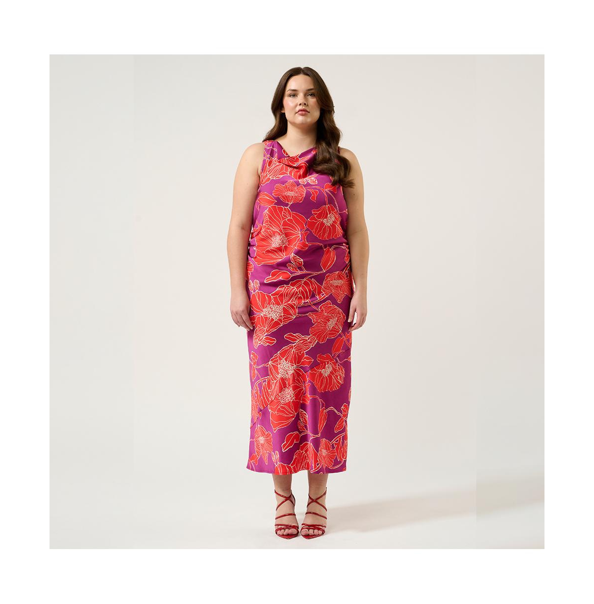 Ember Cowl Neck Dress - Print