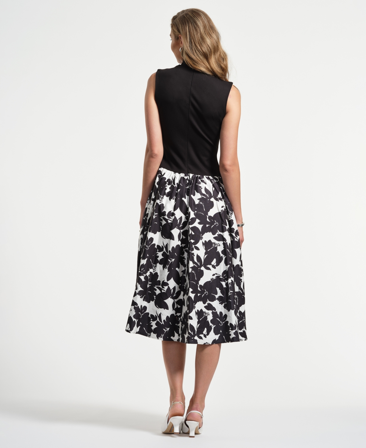 Isaac Mizrahi Women's Sleeveless Ponte Combo Midi Dress In Multi