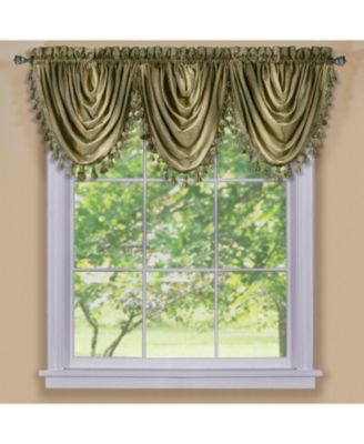 Ombre Crushed Satin Sheer Single Window Curtains & Valances - 46 in. W x 42 in. L Single Valance, Autumn
