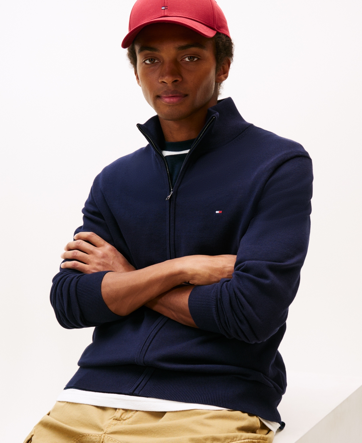 Tommy Hilfiger Men's Essential Zip-Thru Sweater