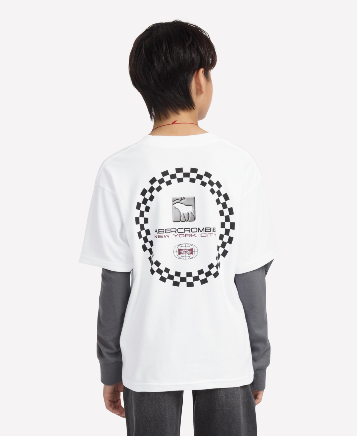 Abercrombie Boys Racetrack T-shirt In White