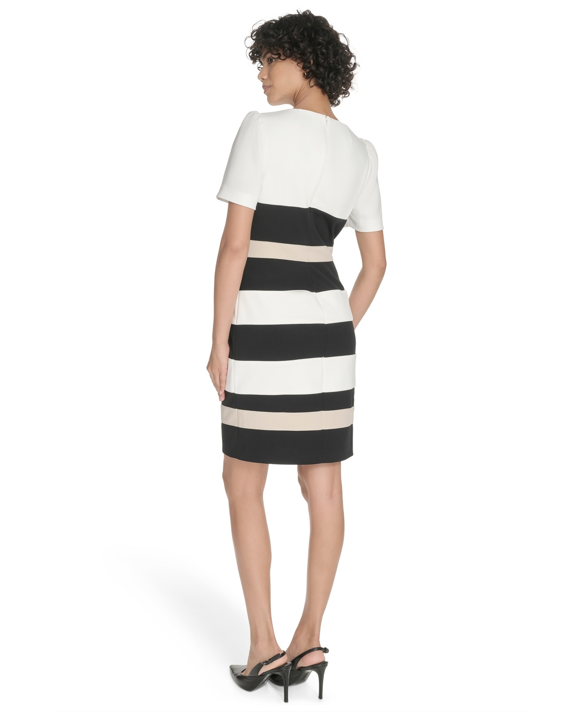 Tommy Hilfiger Women's Colorblocked Scuba-crepe Dress In White