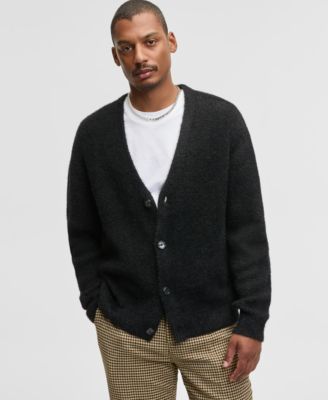 Men's Boxy-Fit Eyelash Cardigan