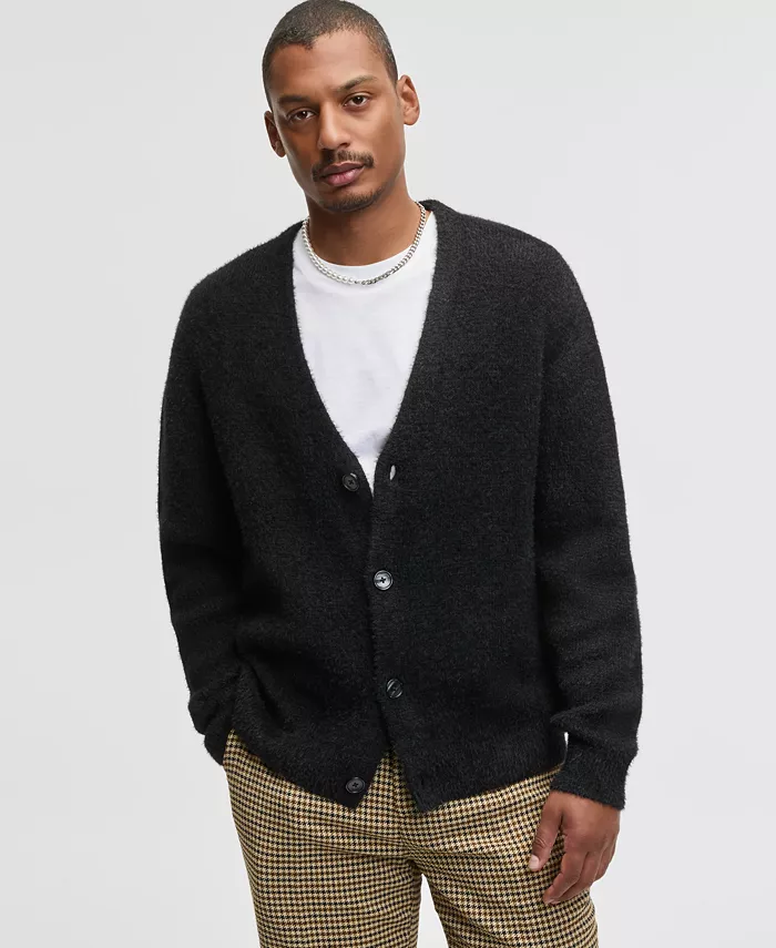 Men's Boxy-Fit Eyelash Cardigan - thumbnail 4