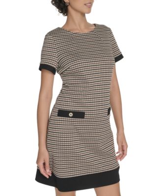 Petite Crewneck Short-Sleeve Shift Dress