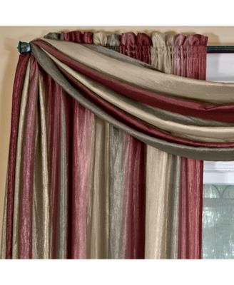 Ombre Crushed Satin Sheer Single Window Curtains and Valances - 50 in. W x 144 in. L Single Scarf, Autumn
